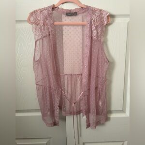 Apt 9 delicate lace open front vest xl